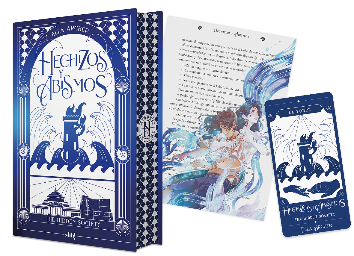 Hechizos y abismos, libro, overlay y carta del tarot
